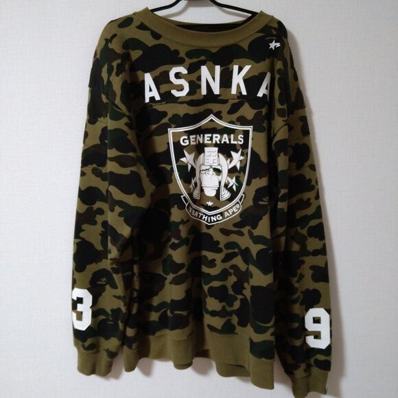 Vintage Bape Raiders General Football Rugby Padded Shoulder Raglan Sweatshirt - Picture 1 of 6
